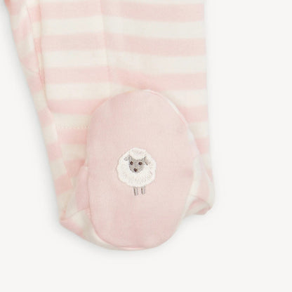 Magnetic Me Pink Stripe Organic Cotton Magnetic Footie