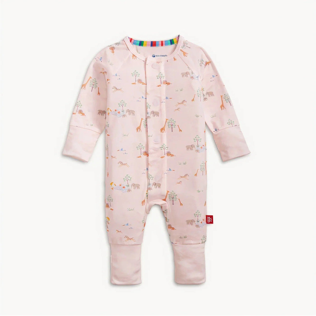 Magnetic Me Girls Apparel / Sleepwear / Infant Magnetic Me Serene Safari Pink Modal Magnetic Coverall