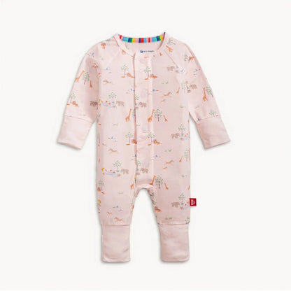 Magnetic Me Girls Apparel / Sleepwear / Infant Magnetic Me Serene Safari Pink Modal Magnetic Coverall