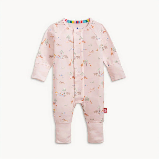 Magnetic Me Girls Apparel / Sleepwear / Infant Magnetic Me Serene Safari Pink Modal Magnetic Coverall
