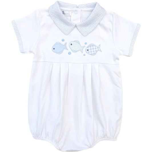 Magnolia Baby Boys Baby Fish Applique Bubble babysupermarket