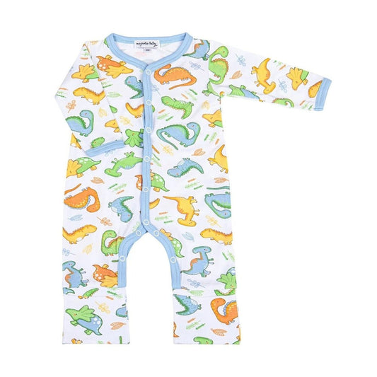 Magnolia Baby Playsuit Blue / 3 Mo Magnolia Baby Dino Dreams Blue Printed Playsuit