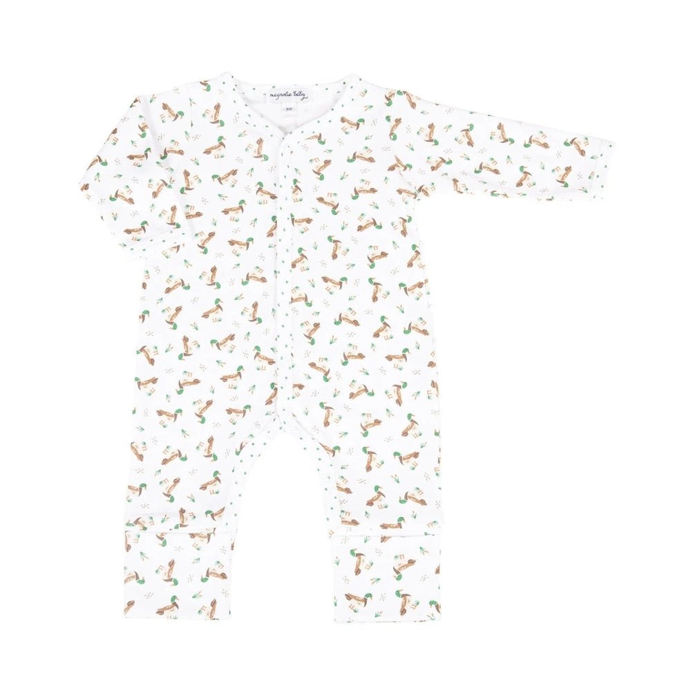 Magnolia Baby Playsuit Green / 3 Mo Magnolia Baby Mallard Pond Green Printed Playsuit