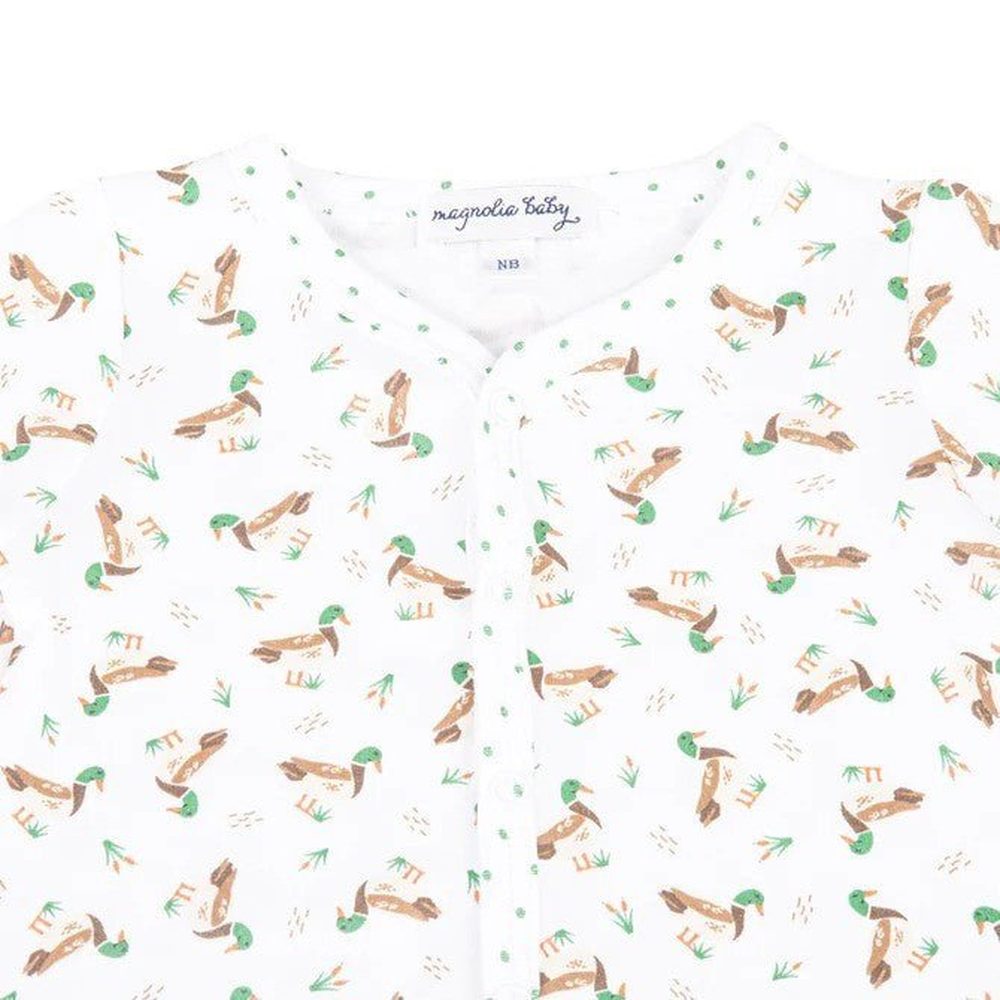 Magnolia Baby Playsuit Magnolia Baby Mallard Pond Green Printed Playsuit