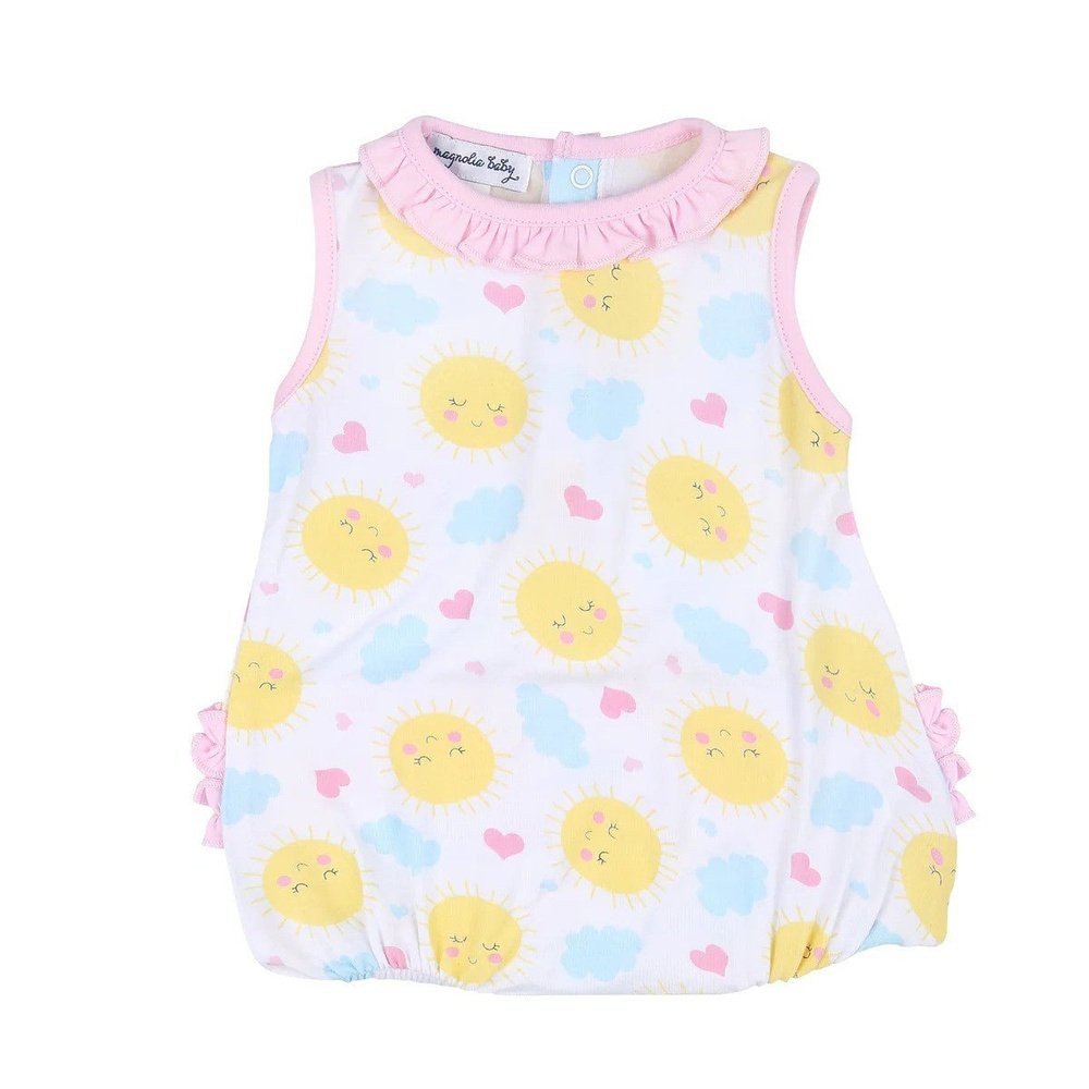 Magnolia Baby General Pink / 9 Mo Magnolia Baby My Sunshine Printed Ruffle Sleeveless Bubble