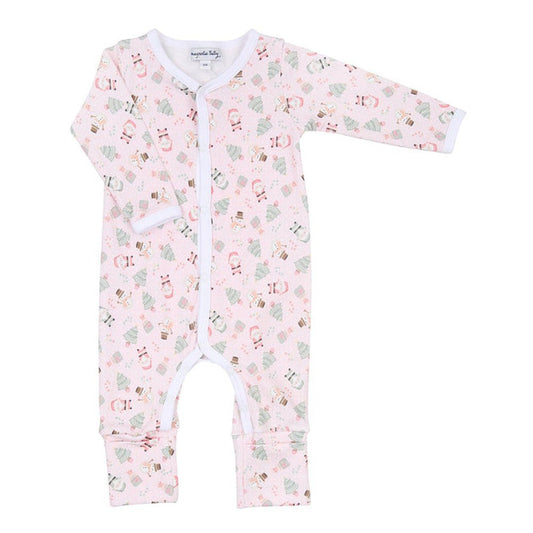 Magnolia Baby Playsuit Pink / 3 Mo Magnolia Baby Sweet Little Christmas Pink Printed Playsuit