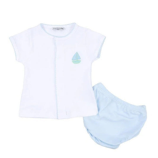 Magnolia Baby Infant Boy Apparel Blue / 3 Mo Magnolia Baby Sweet Sailing Boy Diaper Cover Set