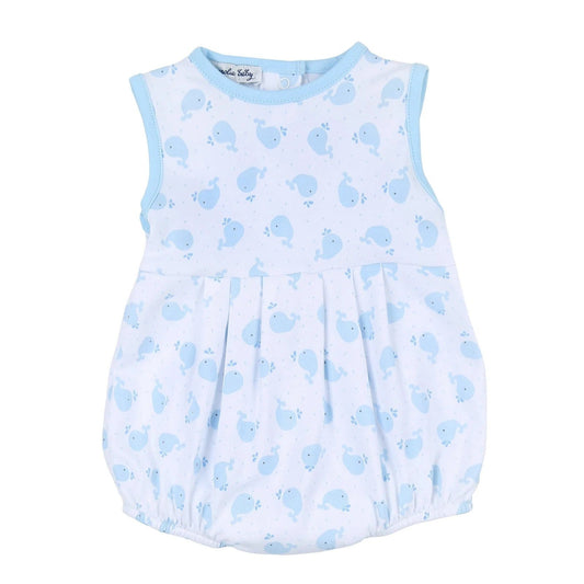 Magnolia Baby Apparel & Gifts Blue / 9 Mo Magnolia Baby Sweet Whales Printed Sleeveless Boy Bubble