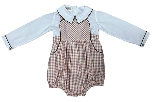 Marco & Lizzy Brown / 9 Mo Marco & Lizzy Cameron Collection Boy Romper