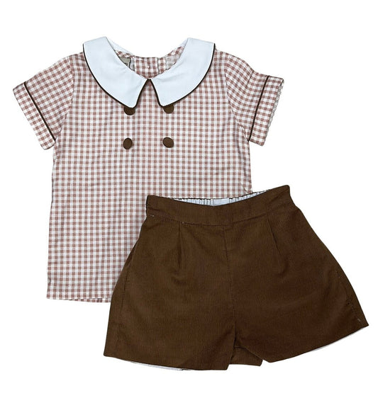 Marco & Lizzy Brown / 2 Toddler Marco & Lizzy Cameron Collection Boy Short Set