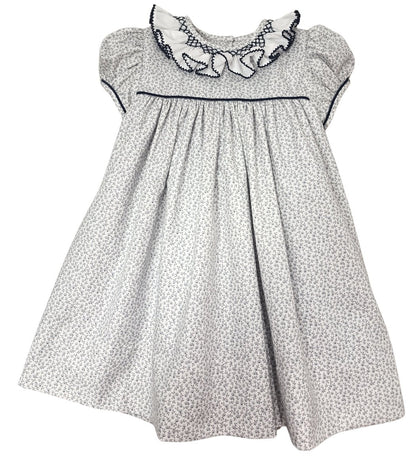 Marco & Lizzy Navy / 12 Mo Marco & Lizzy Christina Collection Hand Smocked Dress