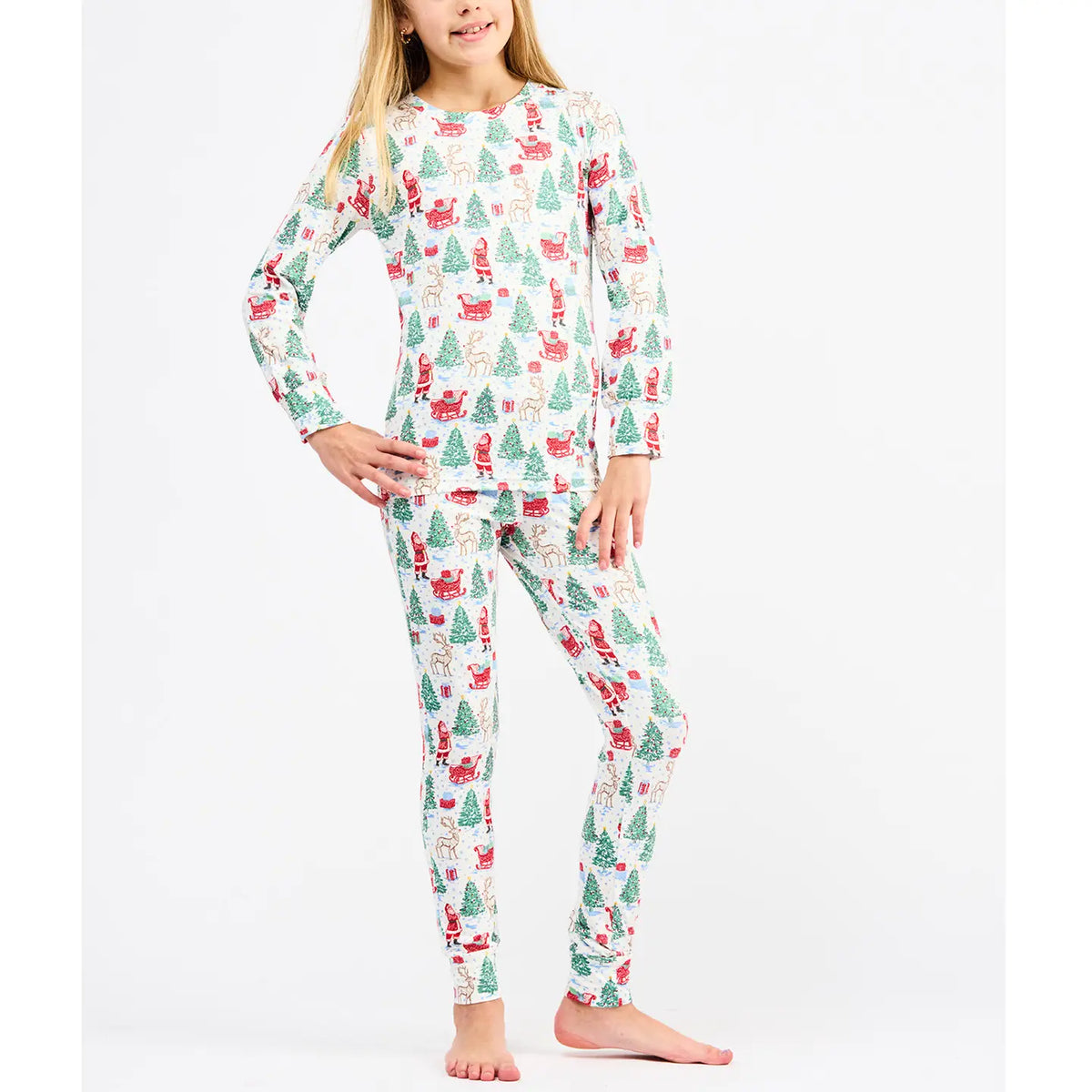 Mary Square Tidings Toile / 2 Toddler Mary Square Annie Pajamas - Tidings Toile