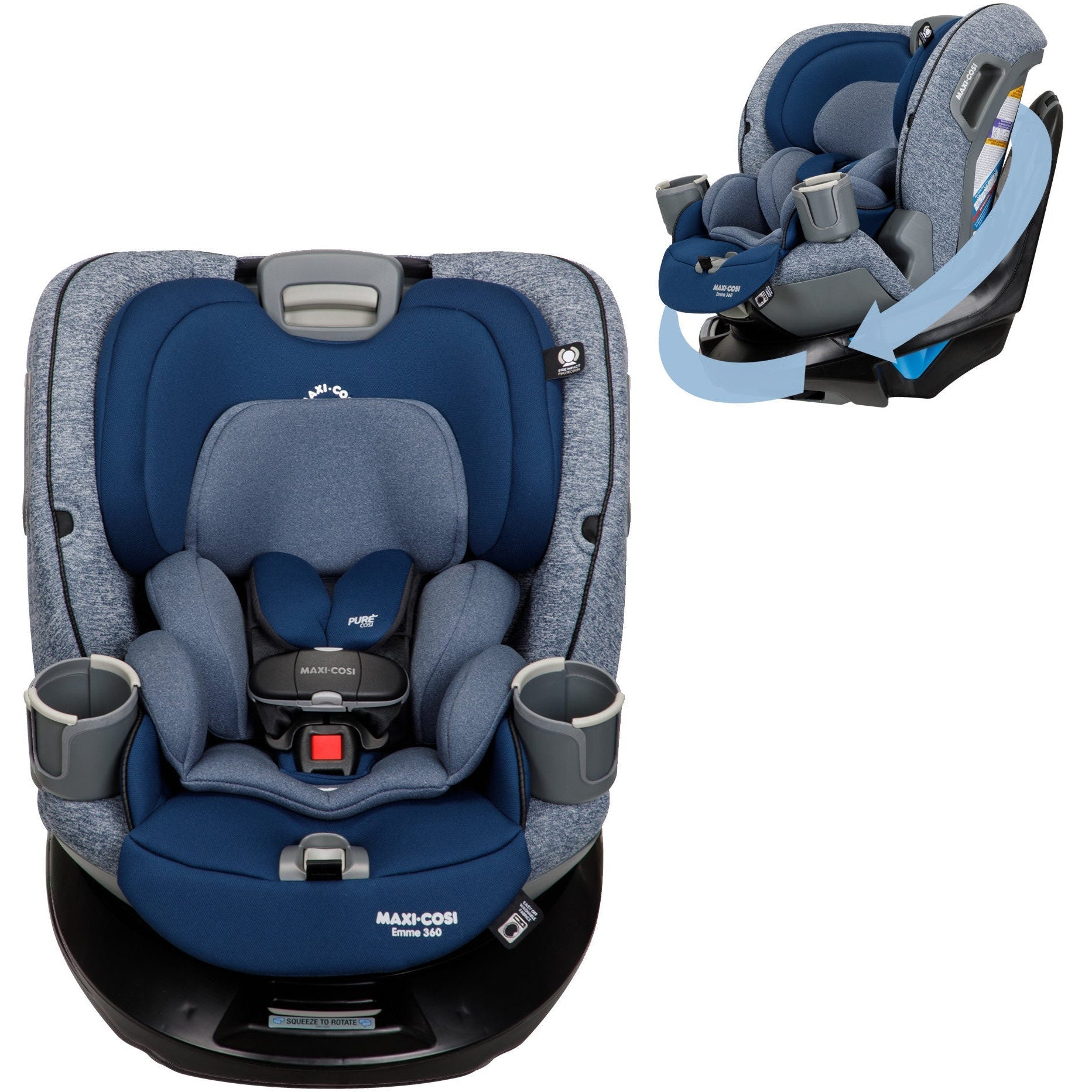 maxi cosi emme 360 dimensions Maxi Cosi Emme 360 Rotating All-in-One Convertible Car Seat Navy Wonder