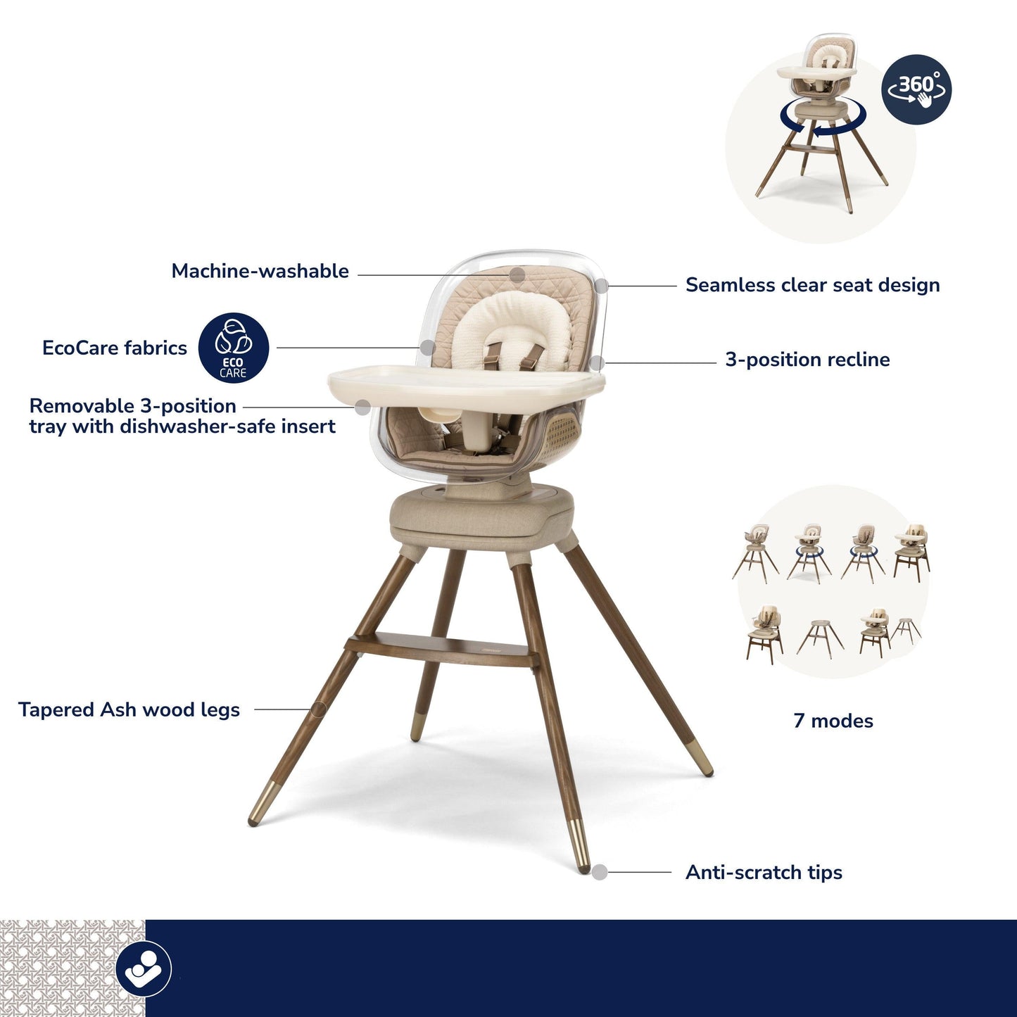Maxi-Cosi High Chairs Maxi-Cosi Kindred Kiskadee 360° Rotating High Chair