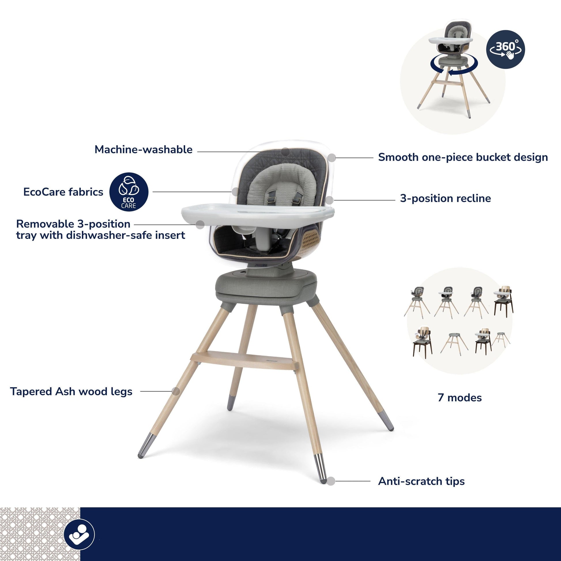 Maxi-Cosi High Chairs Maxi-Cosi Kindred Kiskadee 360° Rotating High Chair