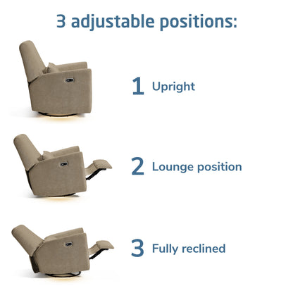 Maxi-Cosi Nursery Gliders & Rockers Maxi-Cosi Nursery Ansel Swivel Glider & Power Recliner with Nightlight