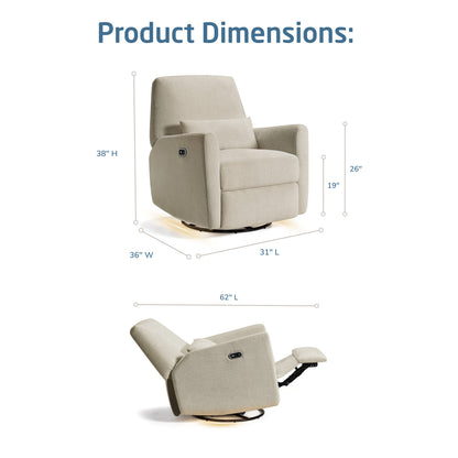 Maxi-Cosi Nursery Gliders & Rockers Maxi-Cosi Nursery Ansel Swivel Glider & Power Recliner with Nightlight