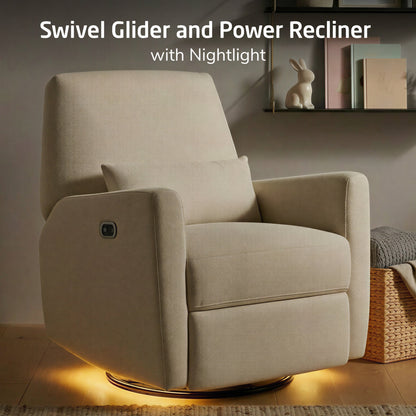 Maxi-Cosi Nursery Gliders & Rockers Maxi-Cosi Nursery Ansel Swivel Glider & Power Recliner with Nightlight