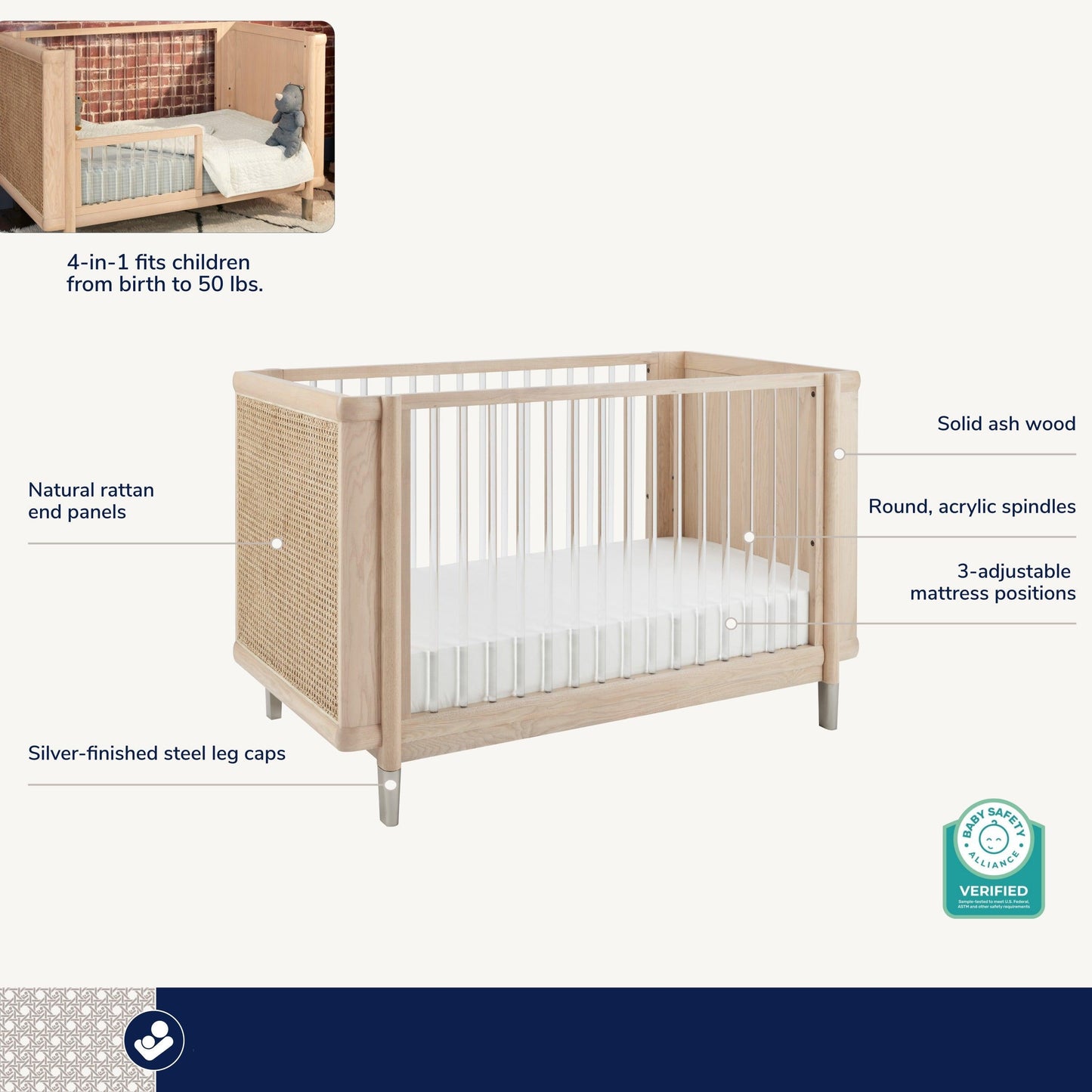 Maxi-Cosi NurseryMaxi-Cosi Nursery Brisa 4-in-1 Convertible Crib with Toddler Bed/Daybed Conversion KitBabysupermarket