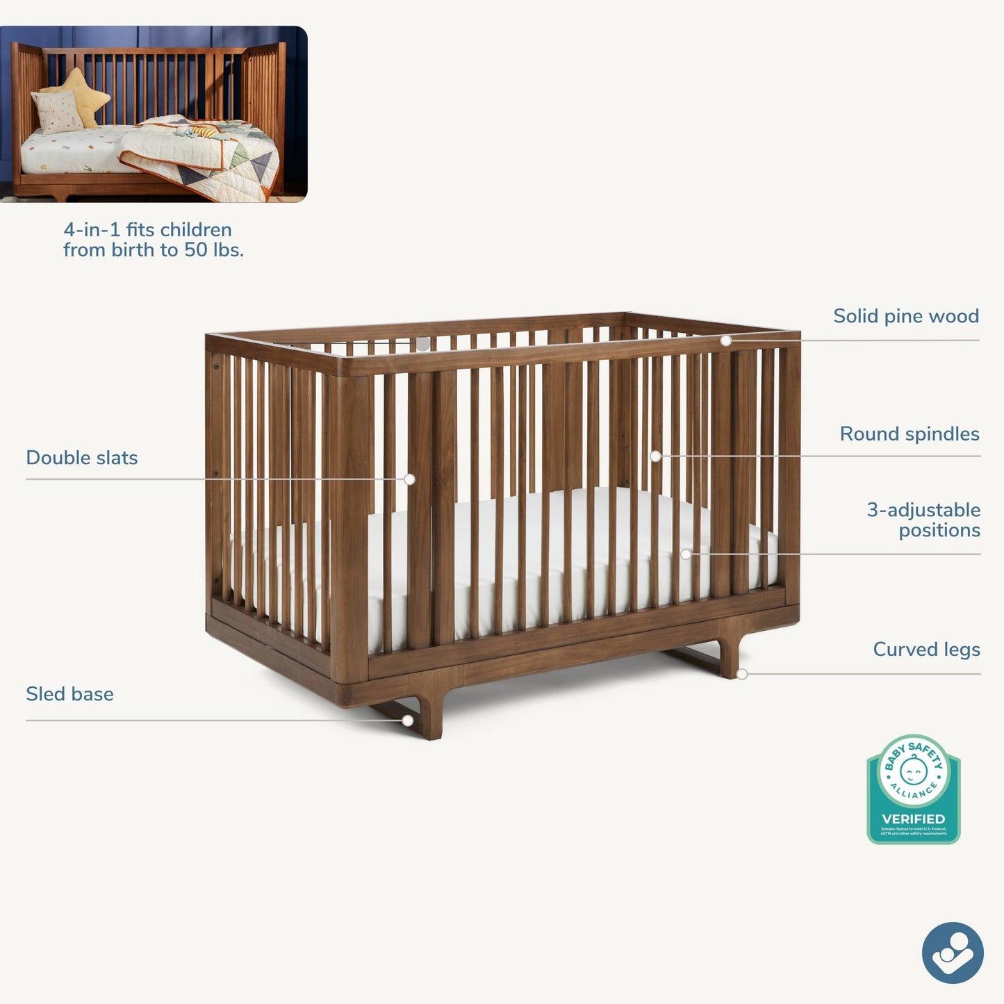 Maxi-Cosi NurseryMaxi-Cosi Nursery Embraced Forms 4-in-1 Convertible CribBabysupermarket
