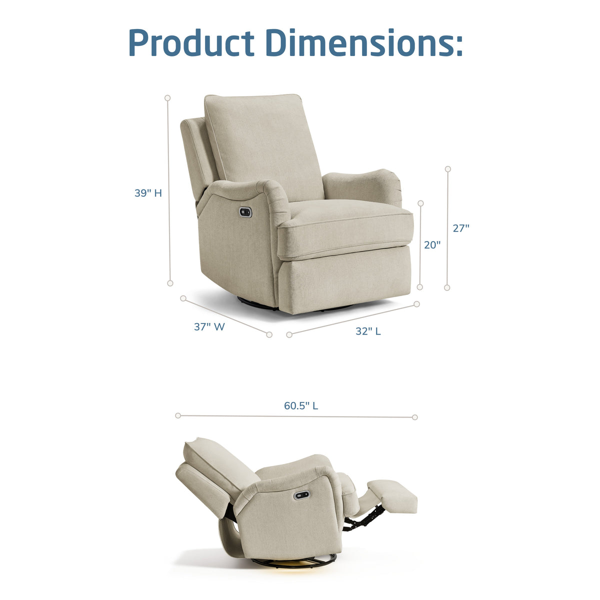 Maxi-Cosi Nursery Gliders & Rockers Maxi-Cosi Nursery Lindon Swivel Glider & Power Recliner