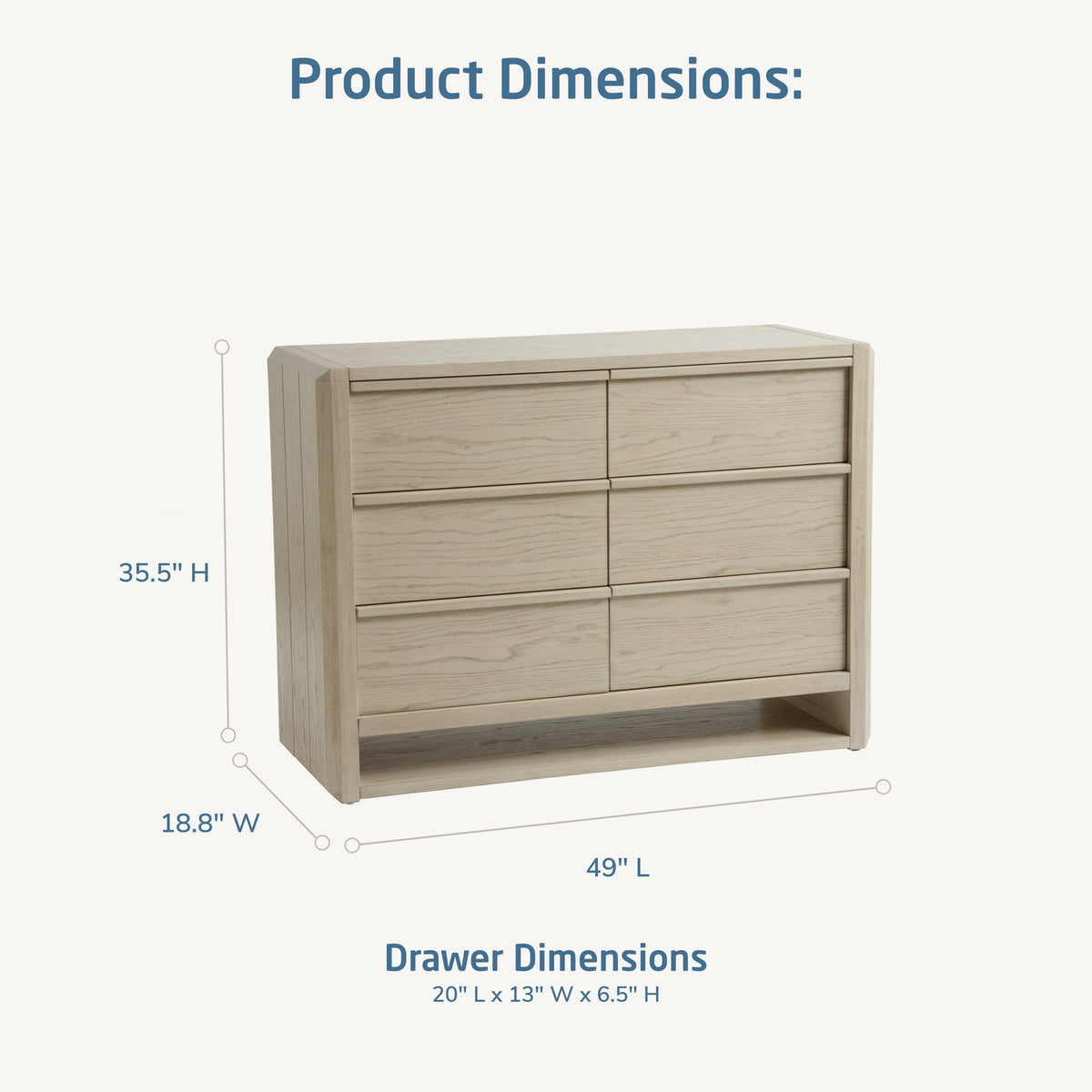 Maxi-Cosi Nursery Dressers Sunbleached Natural Stain Maxi-Cosi Nursery NorCal 6-Drawer Dresser