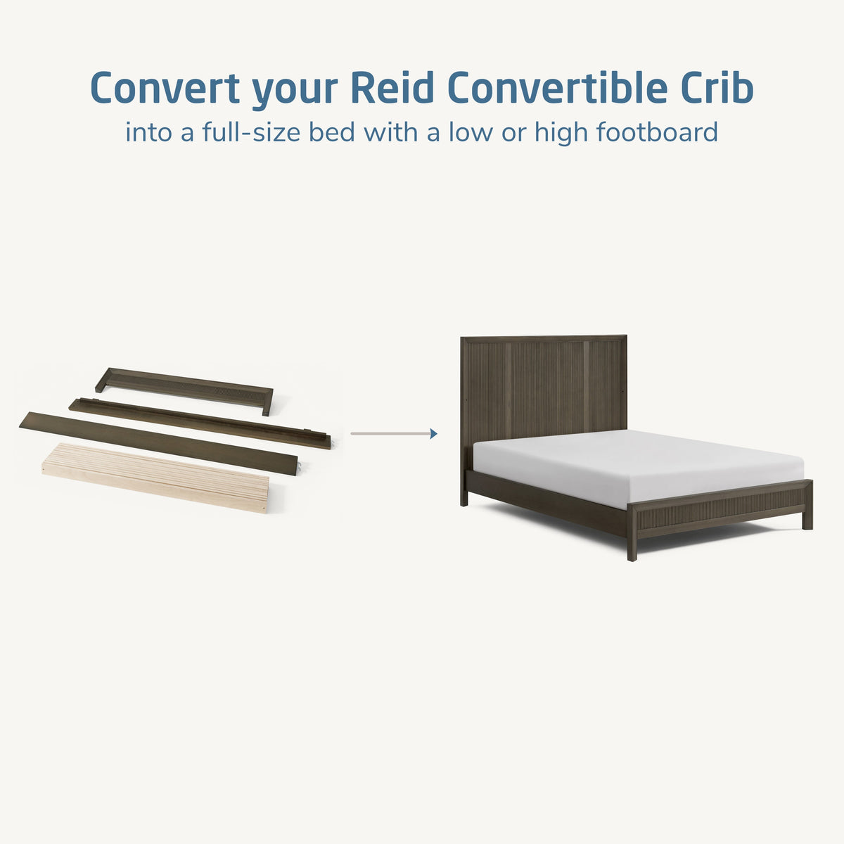 Maxi-Cosi Nursery Conversion Kits Greige Wash Stain Maxi-Cosi Nursery Reid Full Bed Conversion Kit