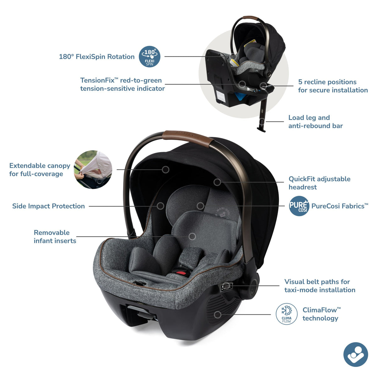 Dorel Juvenile Infant Maxi-Cosi Peri 180° Rotating Infant Car Seat