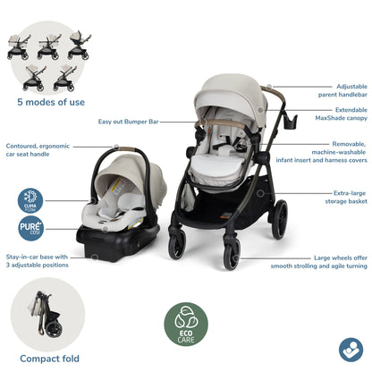 Maxi-Cosi Strollers - Travel Systems Maxi-Cosi Zelia Pro 5-in-1 Modular Travel System