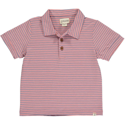 Me & Henry Apparel & Gifts Pink & Royal / 2-3 Me & Henry Flagstaff Pink & Royal Stripe Polo