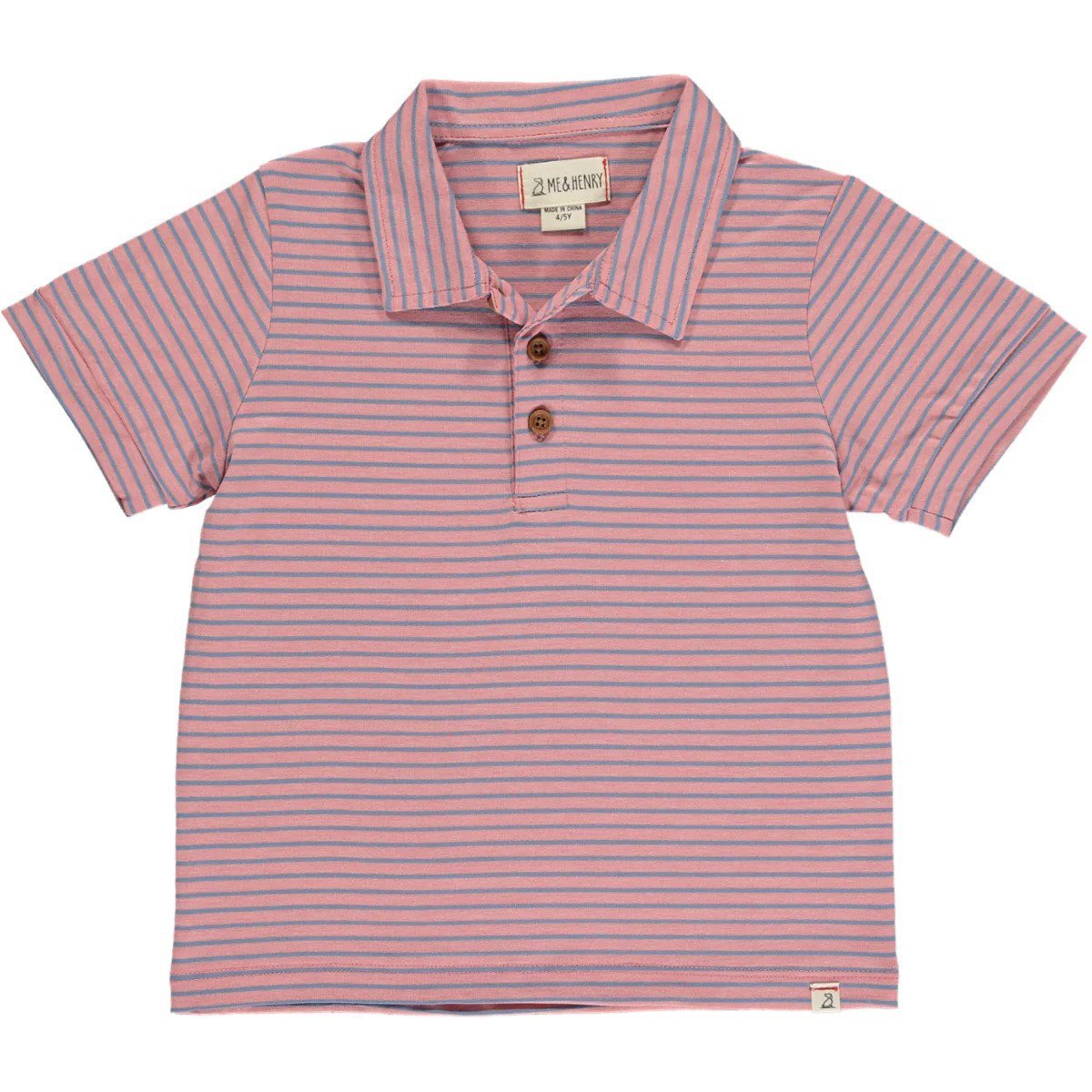 Me & Henry Flagstaff Pink & Royal Stripe Polo