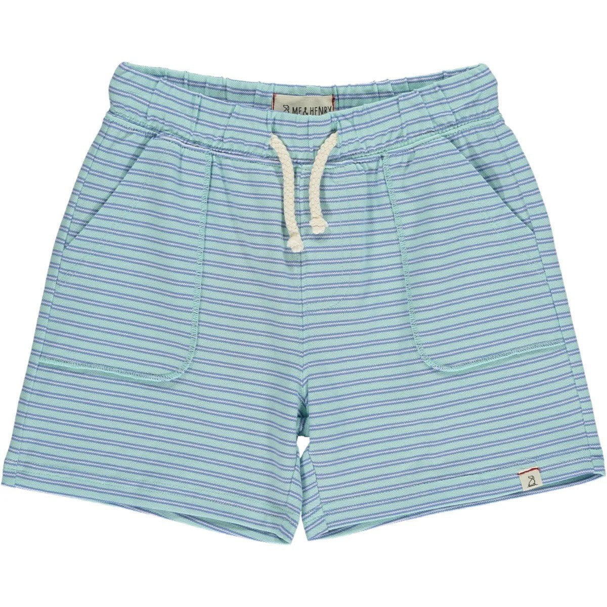 Me & Henry Timothy Cream & Blue Stripe Pique Shorts