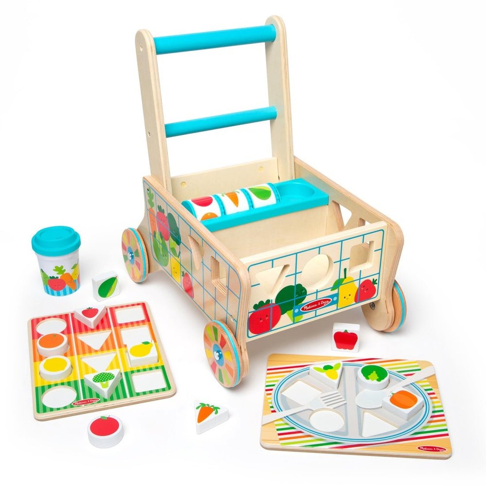 Melissa and Doug Wooden Shape Sorting Grocery Cart