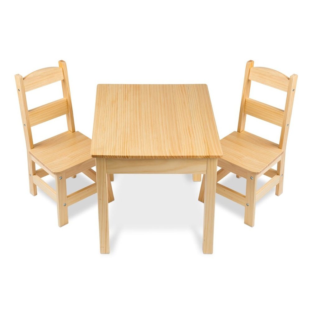 Melissa and Doug Wooden Table & Chairs Natural