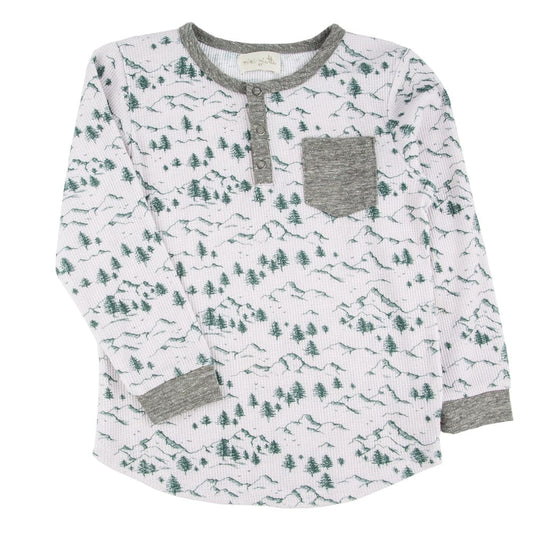 Miki Miette Boys Apparel / Shirts / Toddler Alpine / 2 Toddler Miki Miette Boys Parker Waffle Henley - Alpine