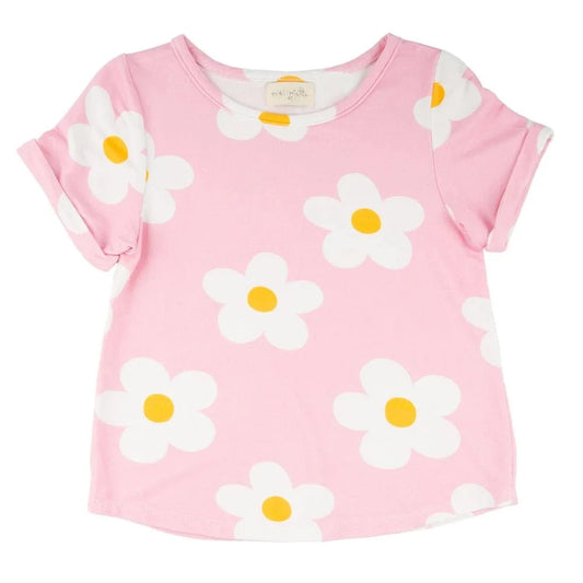 Miki Miette Pink Daisies Short Set babysupermarket