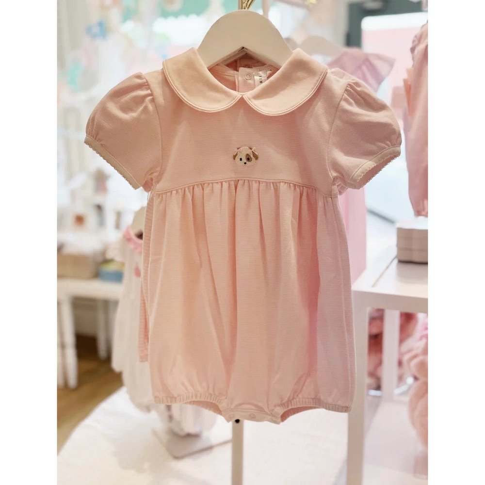 Milly Marie Baby Girl Spotted Puppy Pink Bubble babysupermarket