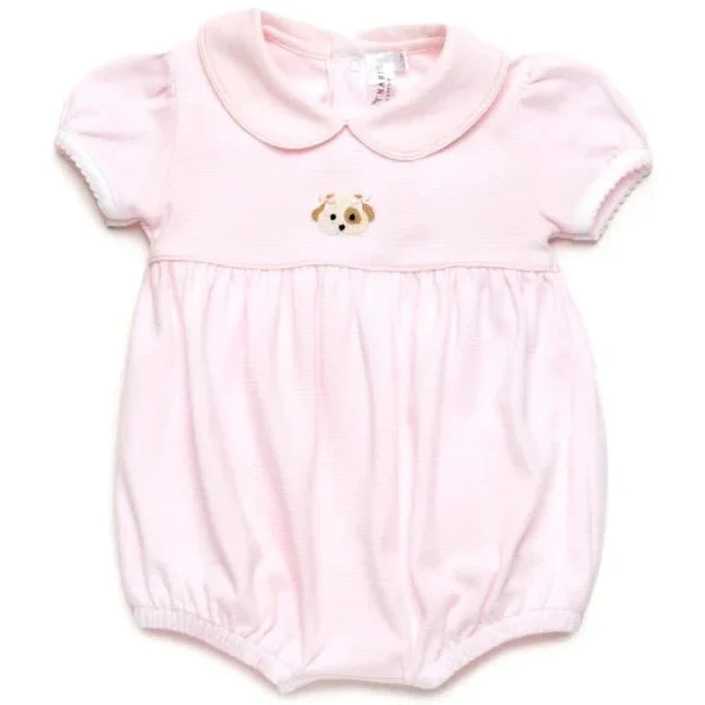 Milly Marie Baby Girl Spotted Puppy Pink Bubble