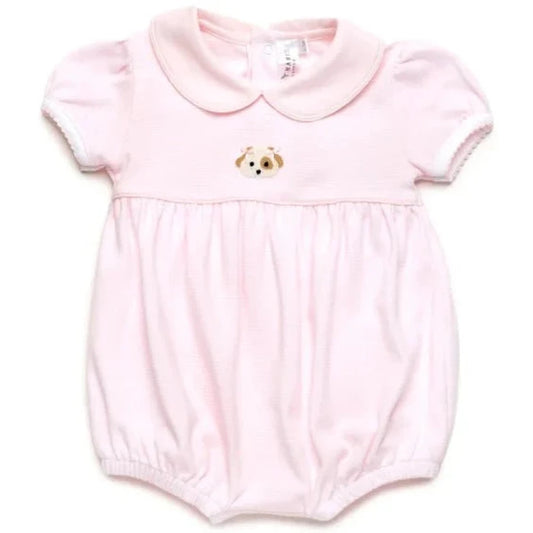 Milly Marie Baby Girl Spotted Puppy Pink Bubble