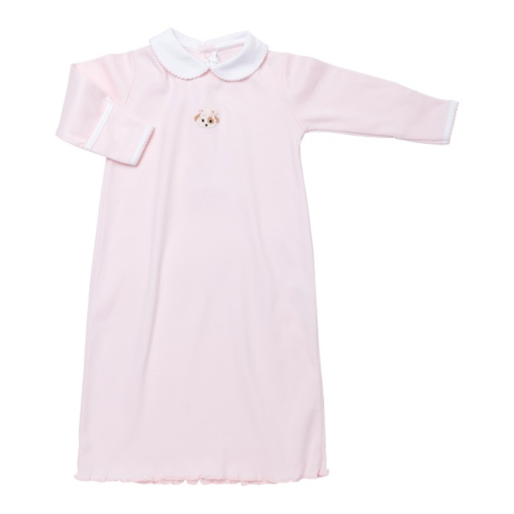 Milly Marie Girls Spotted Puppy Long Day Gown