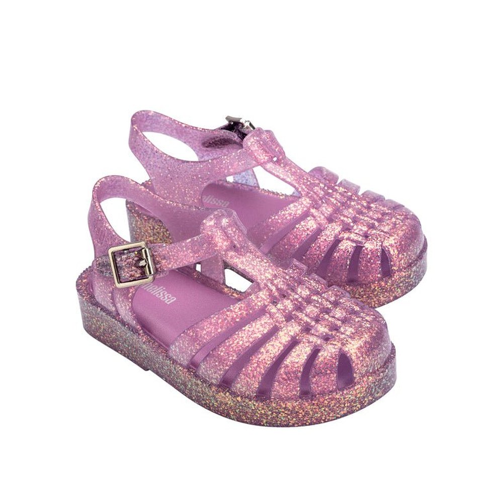 Mini Melissa Girls Possession Jelly Sandal - Glitter Lilac babysupermarket