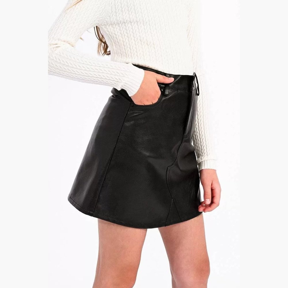 Mini Molly Black Faux Leather Mini Skirt