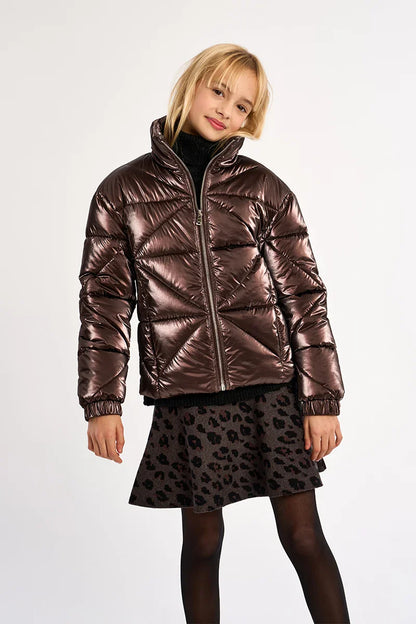 Mini Molly Mini Molly Girls Quilted Down Jacket with Zipper