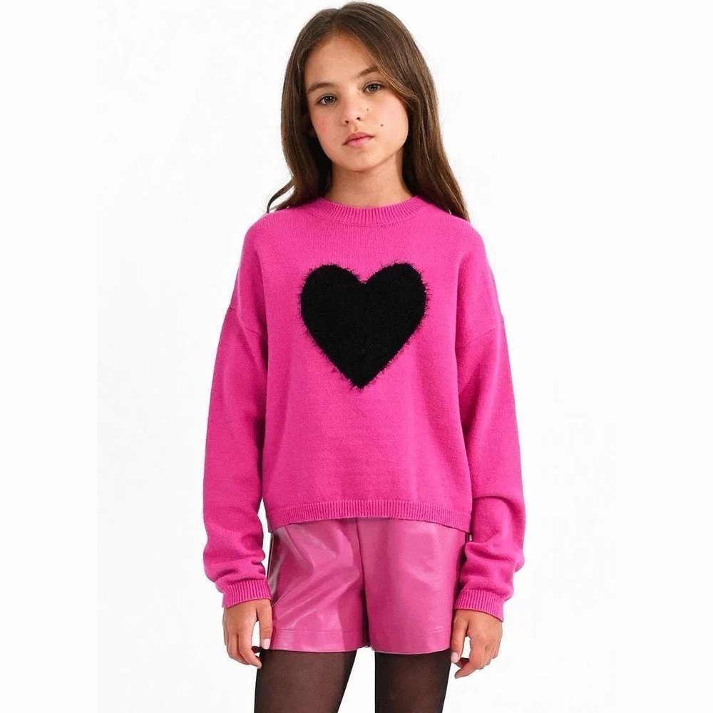 Mini Molly Hot Pink Heart Sweater