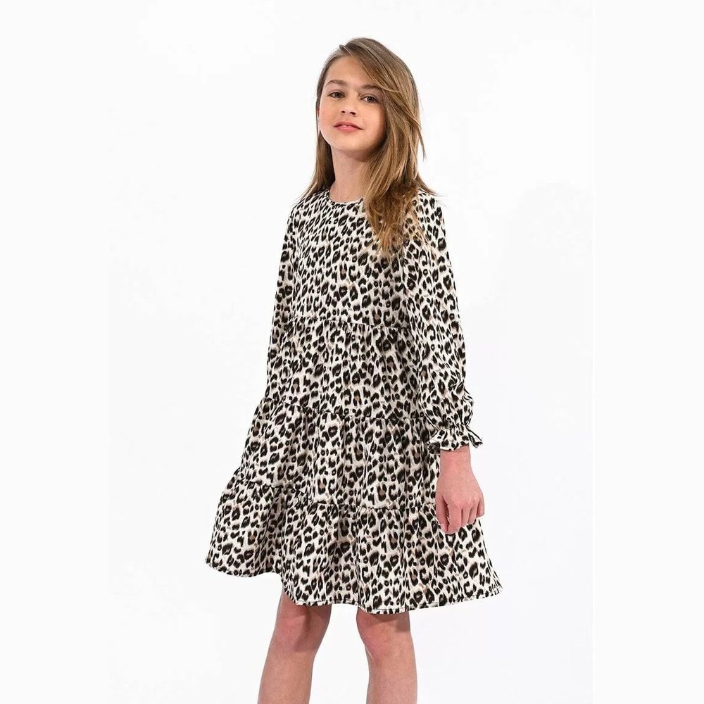 Mini Molly Leopard Woven Dress