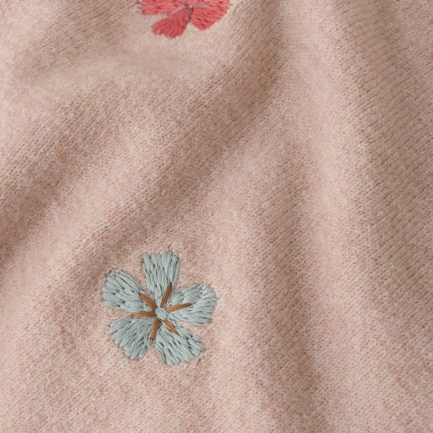 Minymo Girls Flower Sweater - Misty Rose