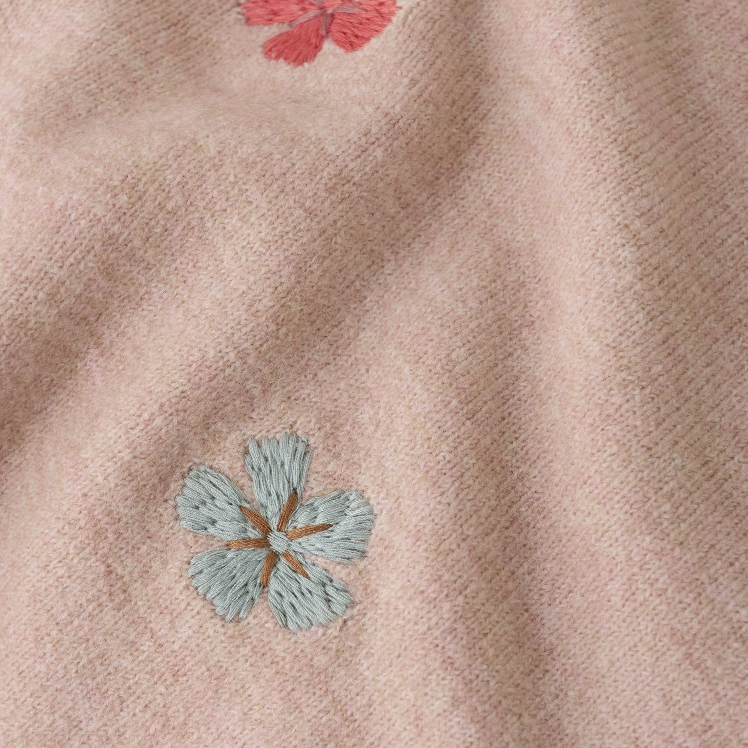 Minymo Girls Flower Sweater - Misty Rose