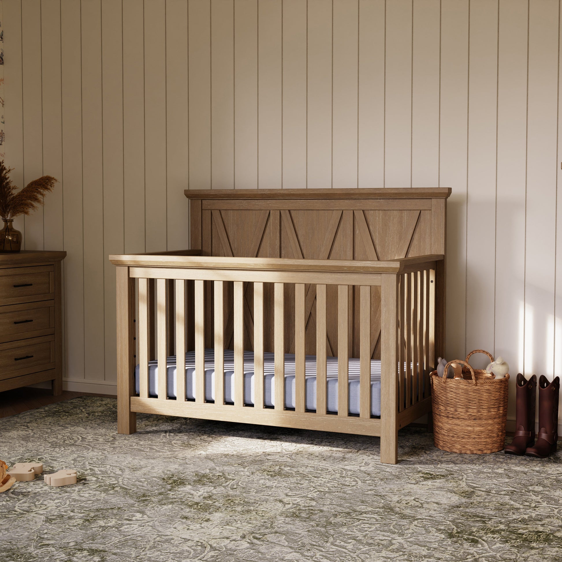 Namesake Furniture Monogram by Namesake Emory Farmhouse 4-in-1 Convertible Crib