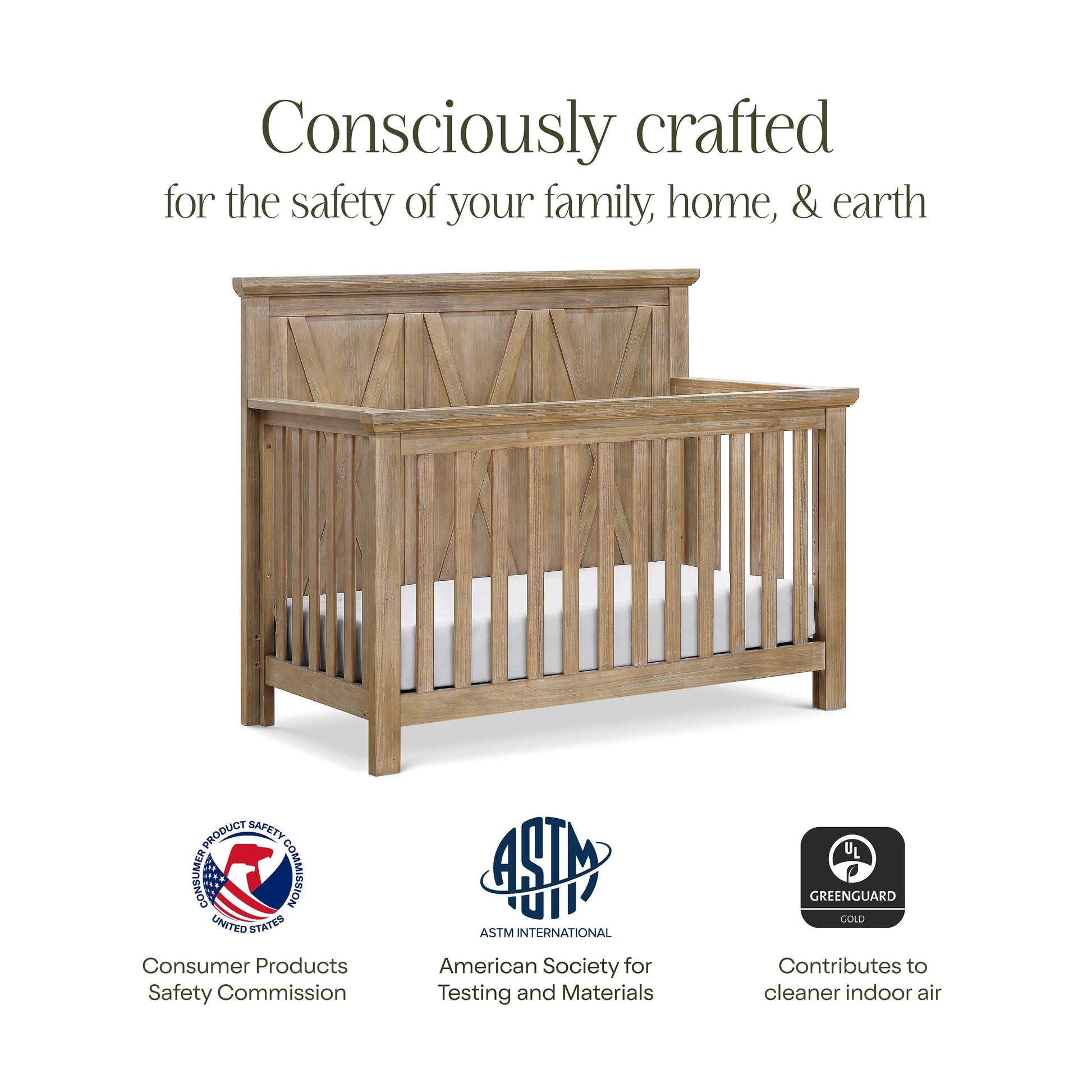 Namesake Furniture Monogram by Namesake Emory Farmhouse 4-in-1 Convertible Crib