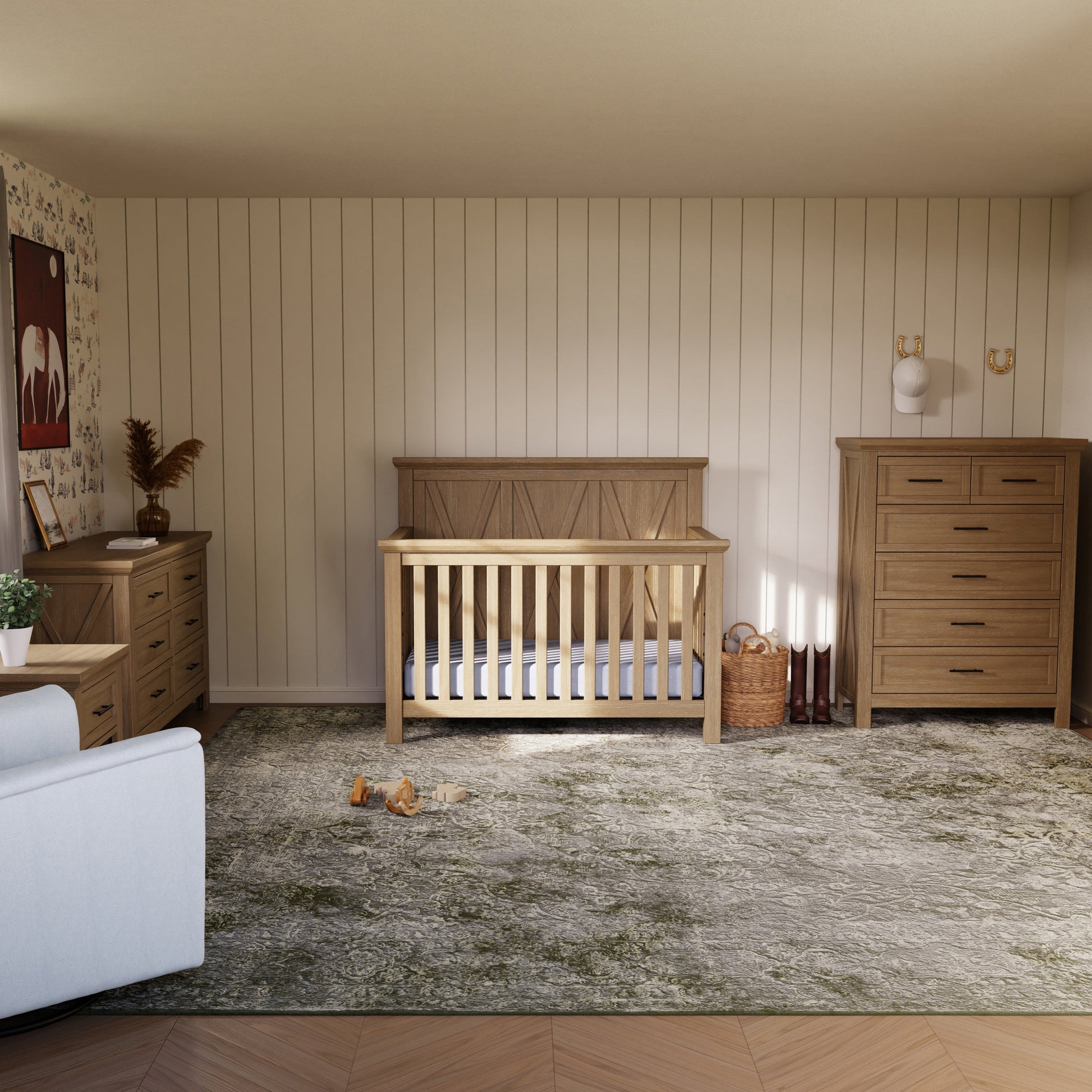 Namesake Furniture Monogram by Namesake Emory Farmhouse 4-in-1 Convertible Crib